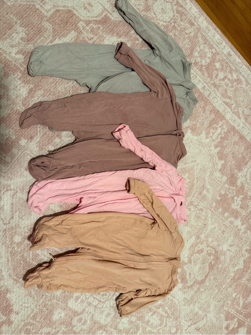 Bamboo Rayon newborn pajamas PJs onesie set of 4